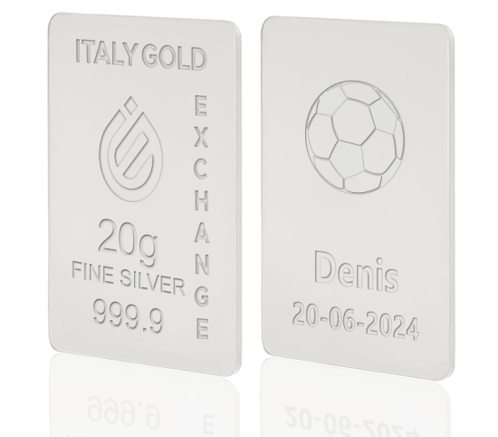 Lingot Argent Pur 20 g. sport football Italy Gold Exchange