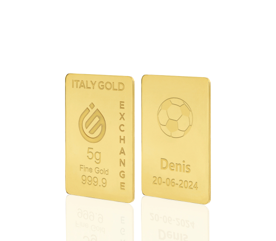 Lingotto Oro 24Kt da 5 gr. sport calcio Italy Gold Exchange