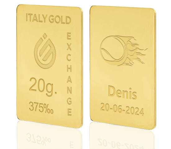 Lingote de Oro deporte tenis 9 Kt de 20 g. IGE GOLD