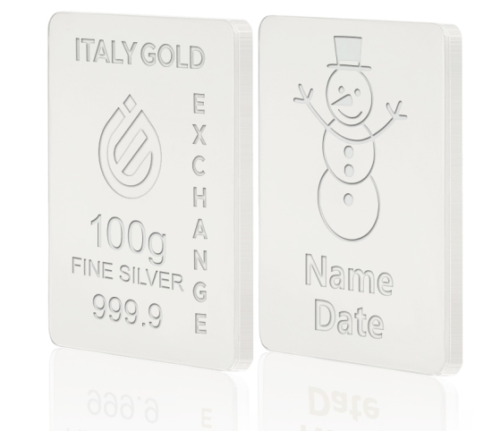 Silver ingot gift for Christmas - 100gr Italy Gold Exchange