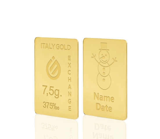 Lingote de oro de 9kt para regalo de Navidad de 7,5g. IGE GOLD