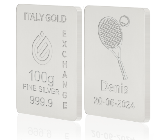 Silver ingot gift sport tennis - 100gr IGE GOLD