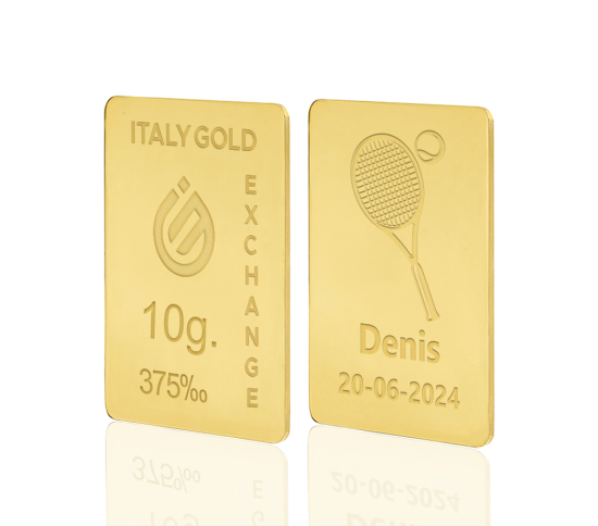 Lingotto Oro sport tennis 9 Kt da 10 gr. IGE GOLD