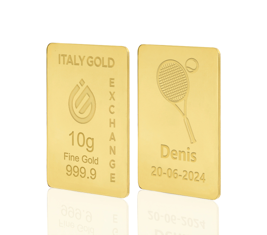 Gold ingot gift sport tennis - 24Kt - 10gr IGE GOLD