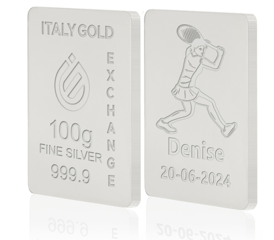 Silver ingot gift sport tennis - 100gr IGE GOLD