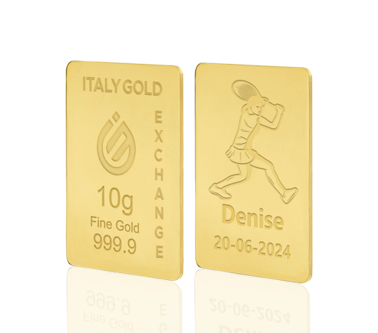 Lingotto Oro 24Kt da 10 gr.  sport tennis Italy Gold Exchange