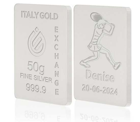 Silver ingot gift sport tennis - 50gr IGE GOLD