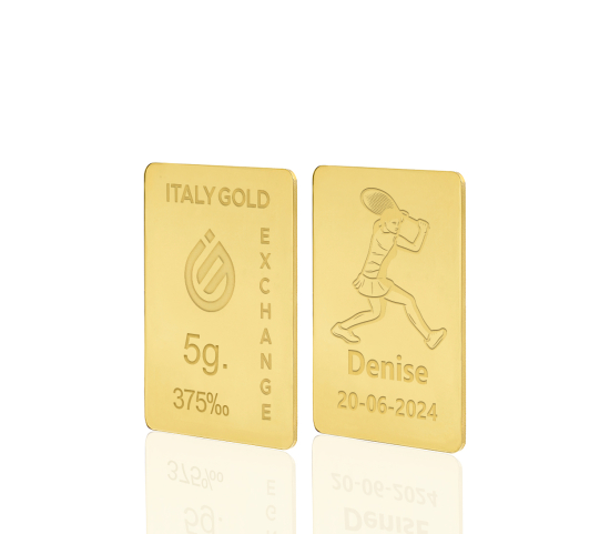 Lingote de oro deporte tenis 9 Kt de 5 g. IGE GOLD