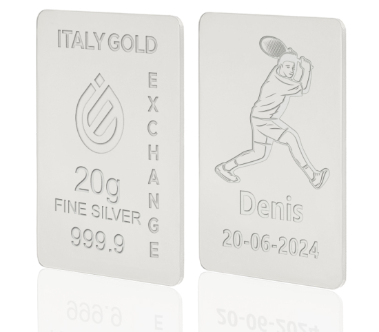 Silver ingot gift sport tennis - 20gr IGE GOLD