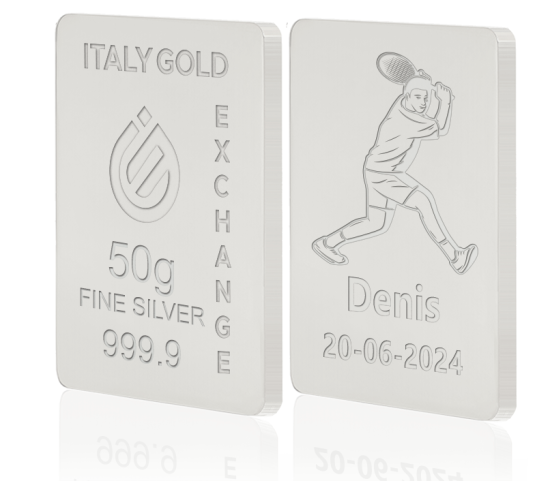 Silver ingot gift sport tennis - 50gr IGE GOLD