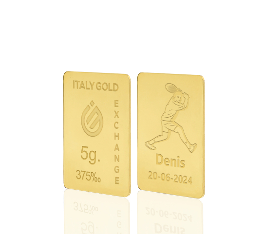 Lingote de oro deporte tenis 9 Kt de 5 g. IGE GOLD