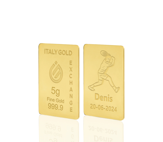 Lingotto Oro 24Kt da 5 gr. sport tennis IGE GOLD