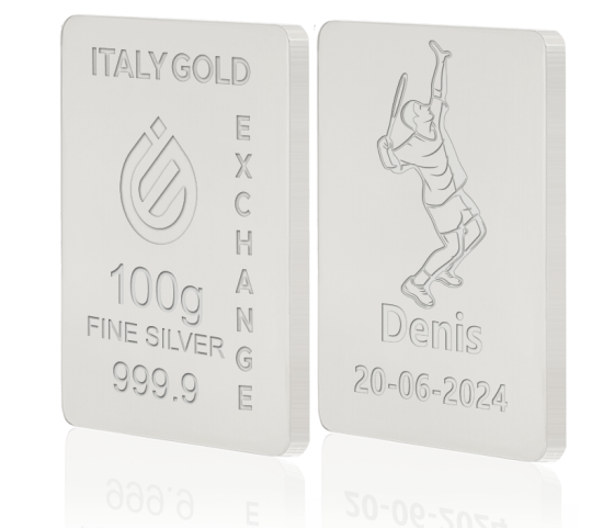 Silver ingot gift sport tennis - 100gr IGE GOLD