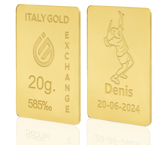 Lingote de Oro deporte tenis 14 Kt de 20 g. IGE GOLD