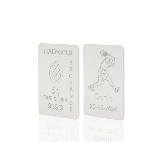 Silver ingot gift sport tennis - 5gr IGE GOLD