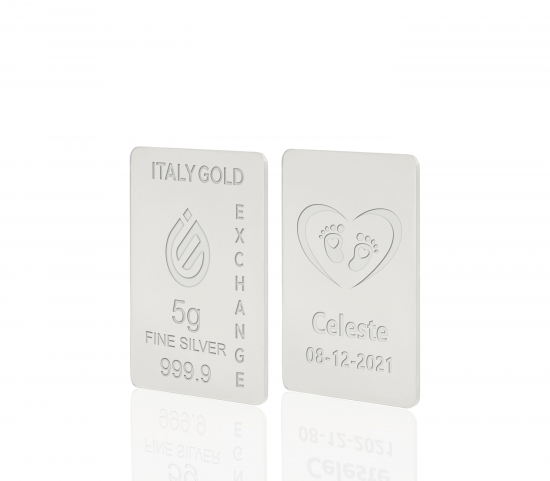 Silver ingot 5gr. for baby birth Italy Gold Exchange