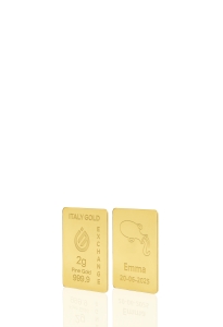 Lingot Or 24 ct de 2 g. signe du zodiaque Verseau  - Idée cadeau Signes du Zodiaque - IGE Gold