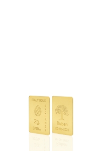 Lingote de Oro Lucky Tree de 9 Kt de 2 g. - idea de regalo Amuleto de la suerte - IGE Gold