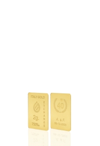 Lingot Or cadeau pour Anniversaire de Mariage 18 ct de 2 g.  - Idée cadeau Événements de célébration - IGE Gold