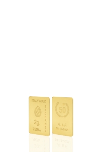 Lingot Or cadeau pour Anniversaire de Mariage 18 ct de 2 g.  - Idée cadeau Événements de célébration - IGE Gold