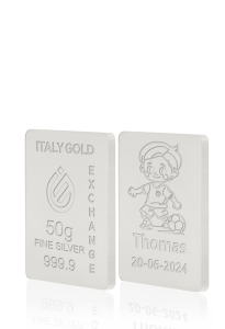 Lingot Argent Pur 50 g. sport football - Idée cadeau Sport - IGE Gold