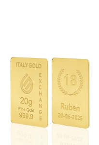 Lingot Or 24 ct de 20 g. pour Anniversaire - Idée cadeau Événements de célébration - IGE Gold