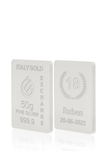 Silver ingot 50gr. for Birthday - Gift Idea Special Events - IGE Gold