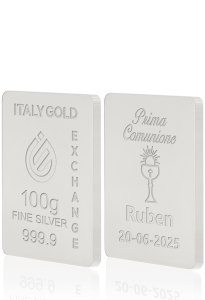 Lingot Argent Pur 100 g. pour Communion - Idée cadeau Événements de célébration - IGE Gold