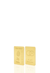 Lingot Or cadeau pour Mariage 18 ct de 2 g.  - Idée cadeau Événements de célébration - IGE Gold