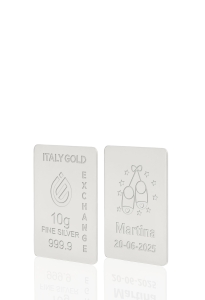 Silver ingot 10gr. for baby birth - Gift Idea Special Events - IGE Gold