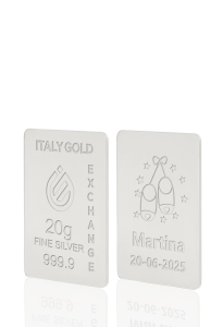 Lingot Argent Pur 20 g. pour Naissance - Idée cadeau Événements de célébration - IGE Gold