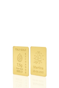 Gold ingot gift for Baby Birth - 24Kt - 7,5gr - Gift Idea Special Events - IGE Gold