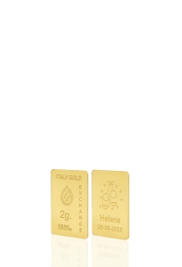 Lingot Or cadeau pour Naissance 14 ct de 2 g.  - Idée cadeau Événements de célébration - IGE Gold