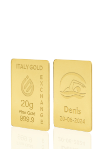 Gold ingot gift sport swimming- 24Kt - 20gr - Gift Idea Sport - IGE Gold