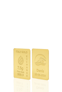 Lingot Or 24 ct de 7,5 g. sport natation - Idée cadeau Sport - IGE Gold