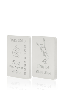 Lingote de Plata Pura 50 gr. deportes de tenis - idea de regalo Sport - IGE Gold